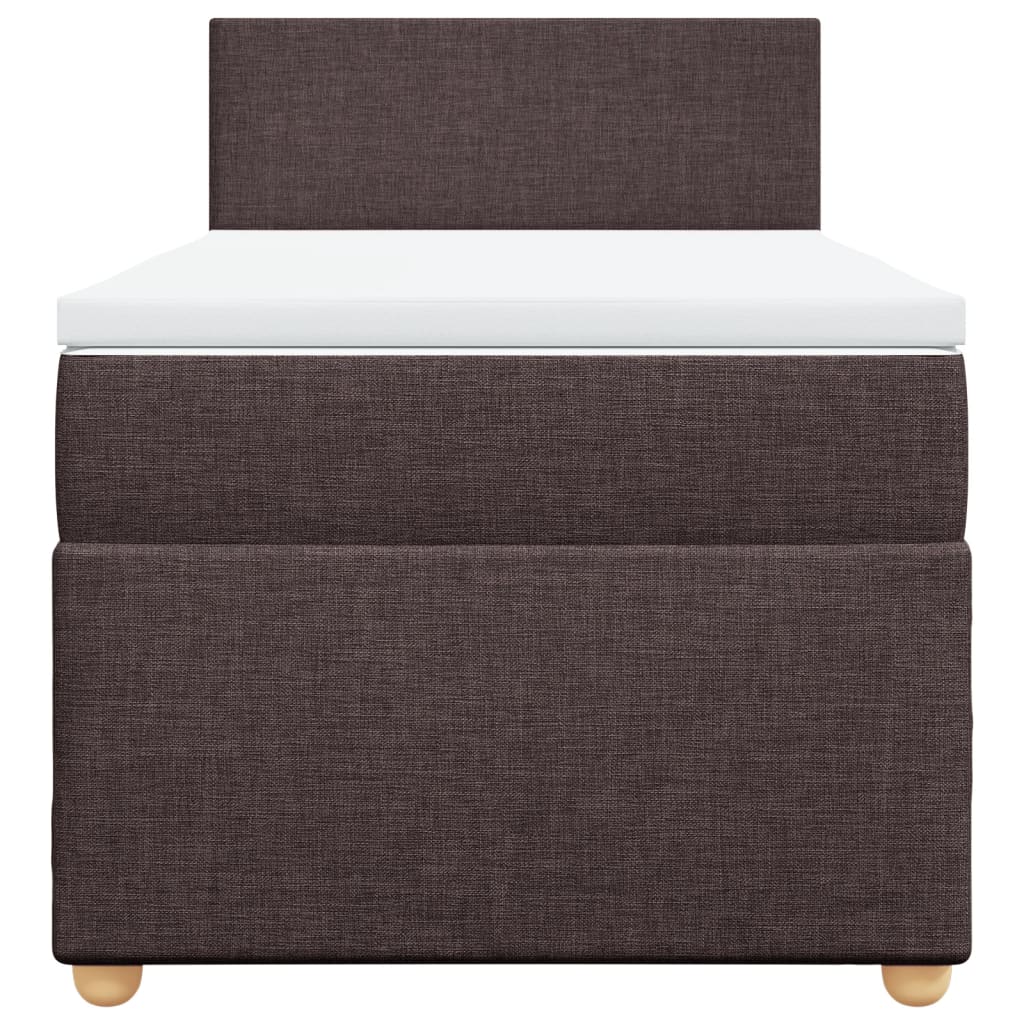 Giroletto a Molle con Materasso Marrone Scuro 90x190cm Tessuto 3288831