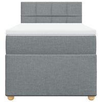 vidaXL Giroletto a Molle con Materasso Grigio Chiaro 90x190 cm Tessuto