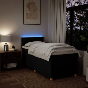 Giroletto a Molle con Materasso Nero 90x190 cm in Tessuto 3288837