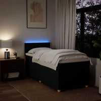 vidaXL Giroletto a Molle con Materasso Nero 90x190 cm in Tessuto