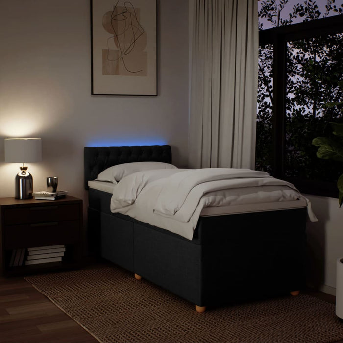 Giroletto a Molle con Materasso Nero 90x190 cm in Tessuto 3288844