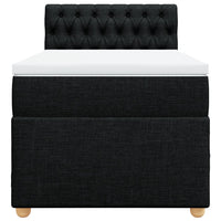 Giroletto a Molle con Materasso Nero 90x190 cm in Tessuto