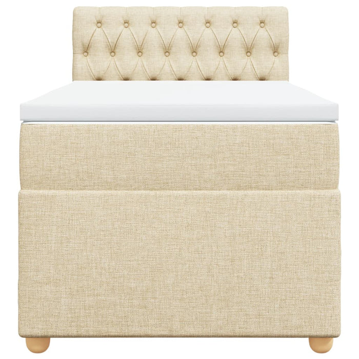 Giroletto a Molle con Materasso Crema 90x190 cm in Tessuto 3288847