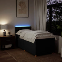 Giroletto a Molle con Materasso Nero 90x190 cm in Tessuto