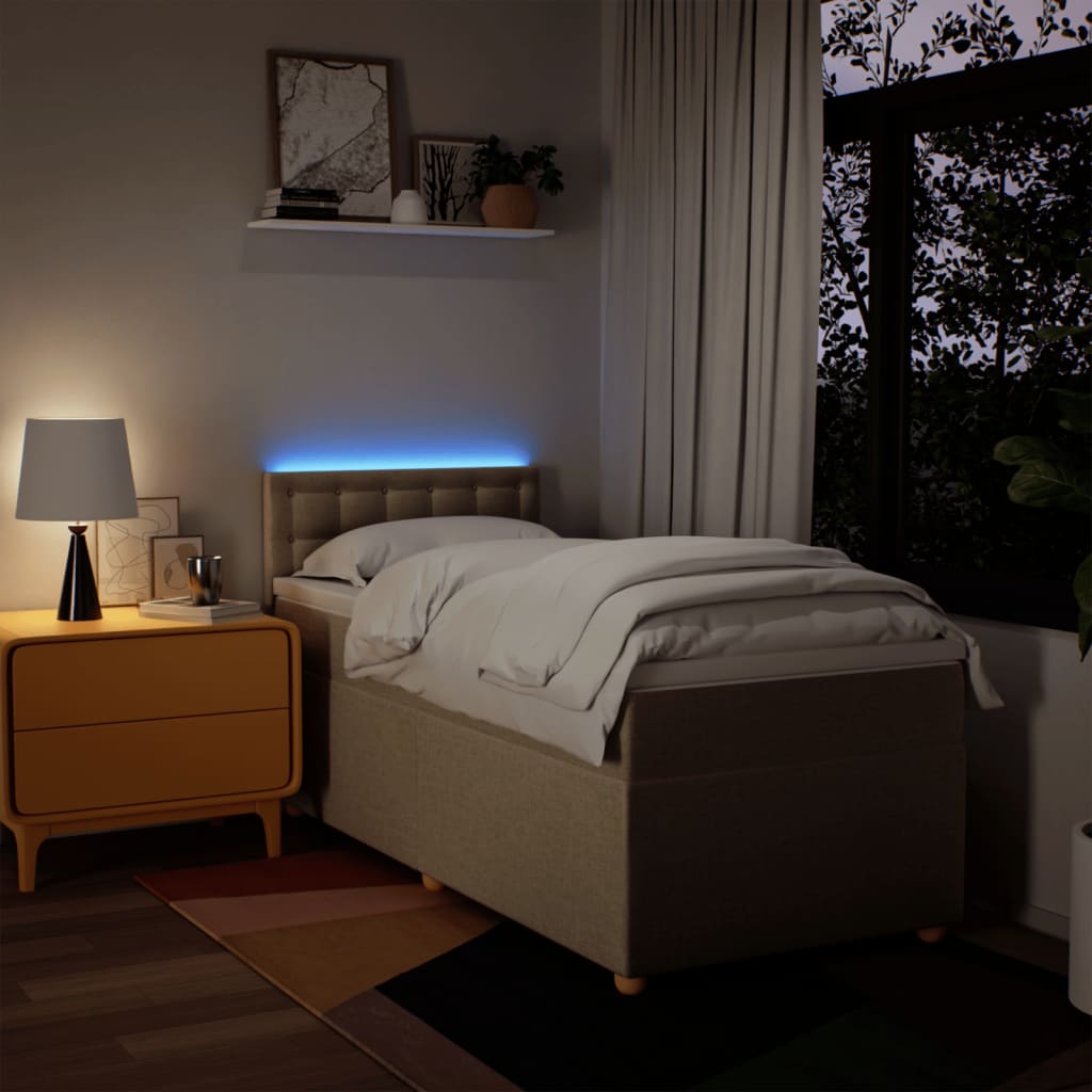 Giroletto a Molle con Materasso Crema 90x190 cm in Tessuto 3288854