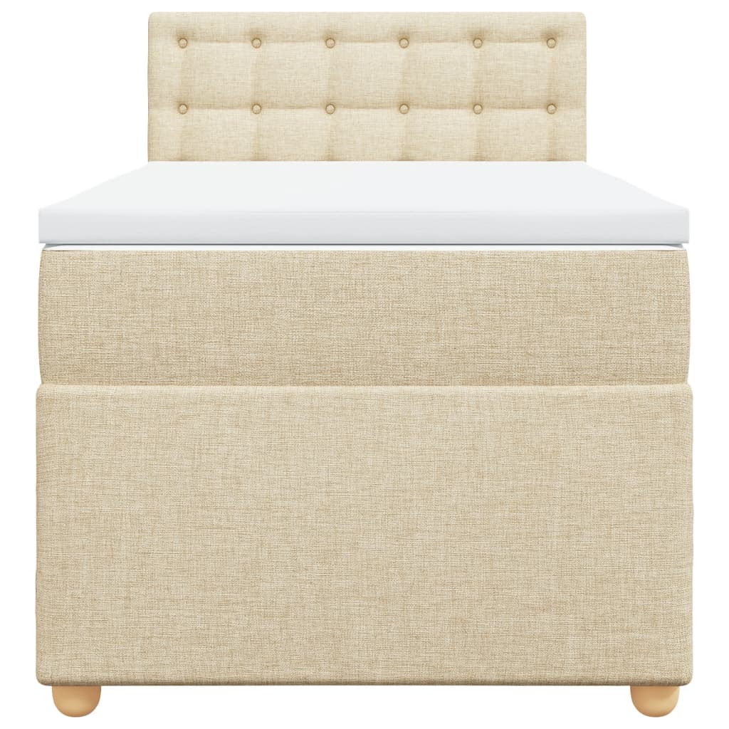 Giroletto a Molle con Materasso Crema 90x190 cm in Tessuto 3288854