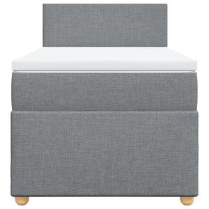 vidaXL Giroletto a Molle con Materasso Grigio Chiaro 90x200 cm Tessuto