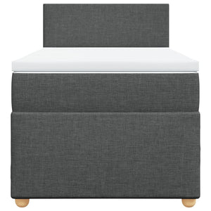 vidaXL Giroletto a Molle con Materasso Grigio Scuro 90x200 cm Tessuto
