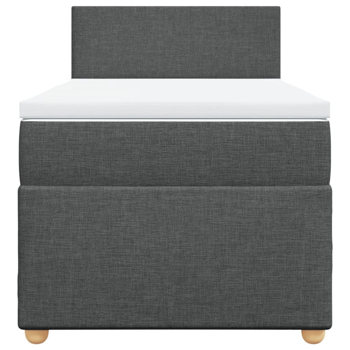 vidaXL Giroletto a Molle con Materasso Grigio Scuro 90x200 cm Tessuto