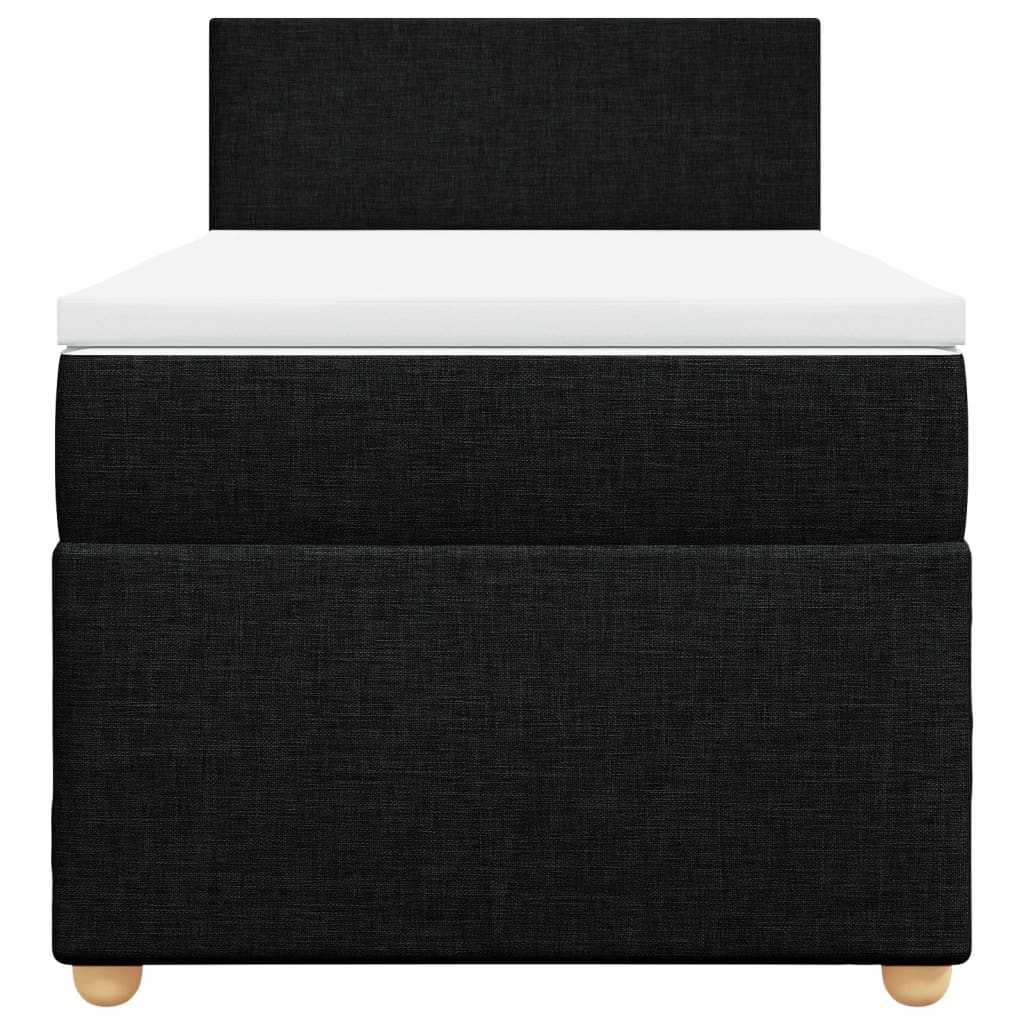 Giroletto a Molle con Materasso Nero 90x200 cm in Tessuto