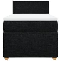 Giroletto a Molle con Materasso Nero 90x200 cm in Tessuto