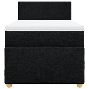 Giroletto a Molle con Materasso Nero 90x200 cm in Tessuto