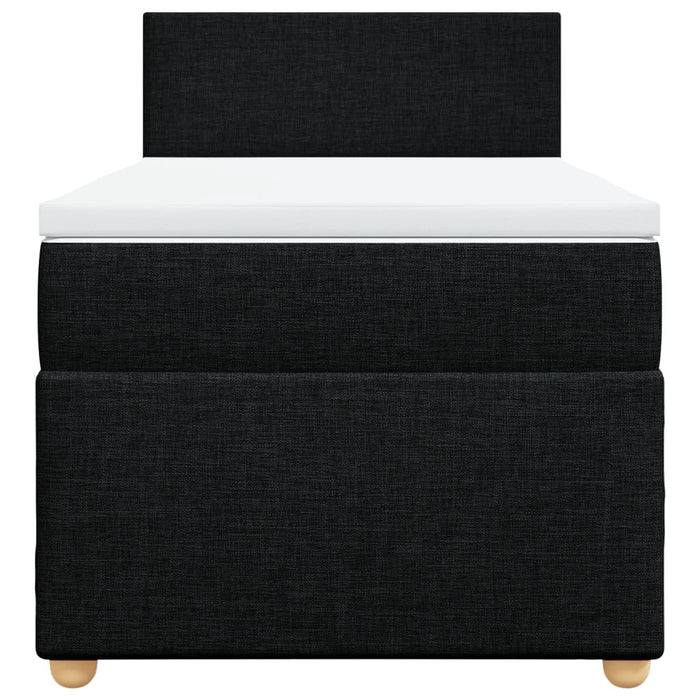 Giroletto a Molle con Materasso Nero 90x200 cm in Tessuto