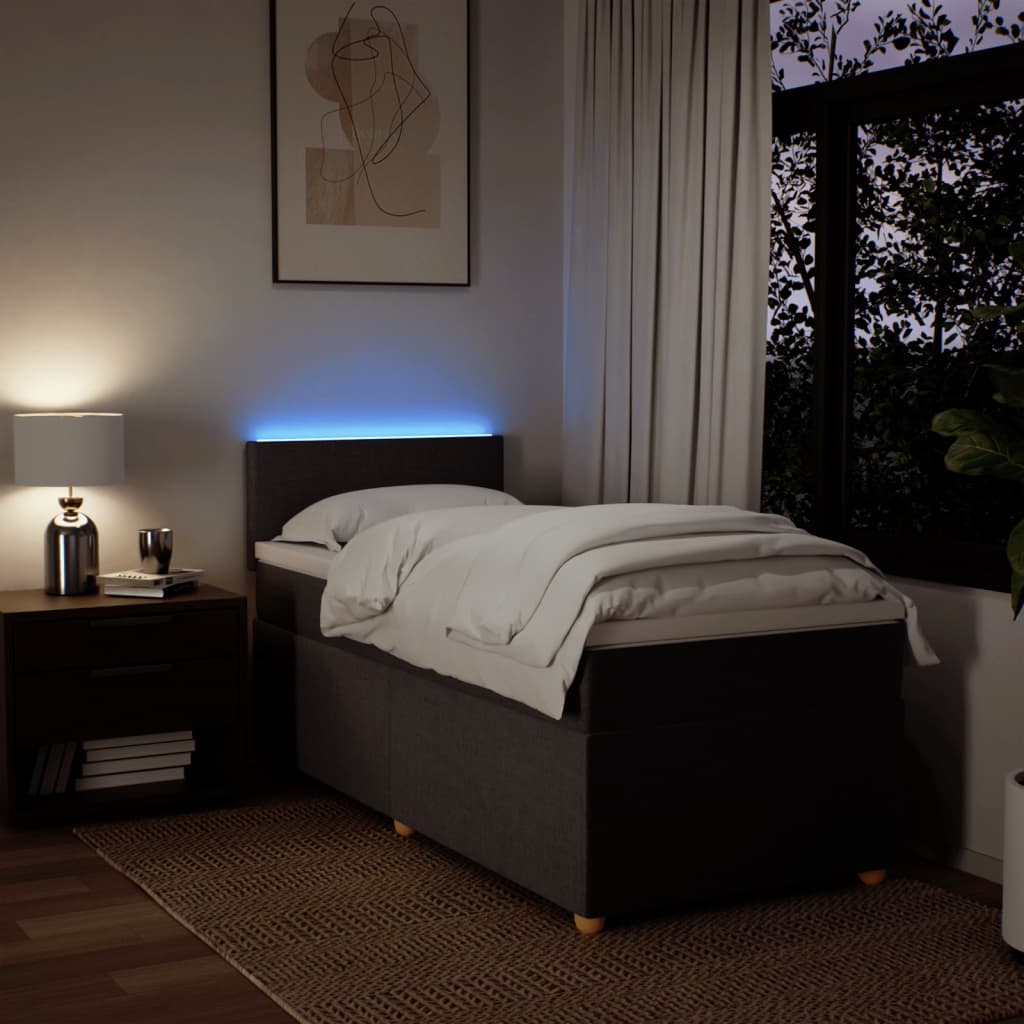 Giroletto a Molle con Materasso Marrone Scuro 90x200 cm Tessuto 3288859