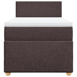 Giroletto a Molle con Materasso Marrone Scuro 90x200 cm Tessuto 3288859