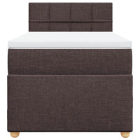 Giroletto a Molle con Materasso Marrone Scuro 90x200 cm Tessuto 3288866