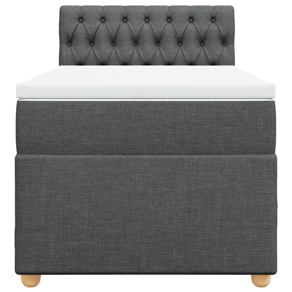 Giroletto a Molle con Materasso Grigio Scuro 90x200 cm Tessuto