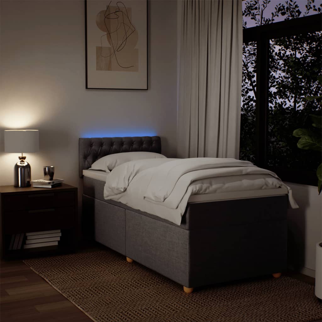 vidaXL Giroletto a Molle con Materasso Tortora 90x200 cm inTessuto