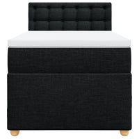 Giroletto a Molle con Materasso Nero 90x200 cm in Tessuto