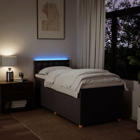 vidaXL Giroletto a Molle con Materasso Marrone Scuro 90x200 cm Tessuto