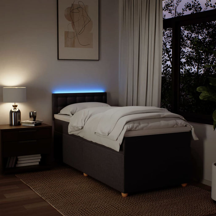 vidaXL Giroletto a Molle con Materasso Marrone Scuro 90x200 cm Tessuto