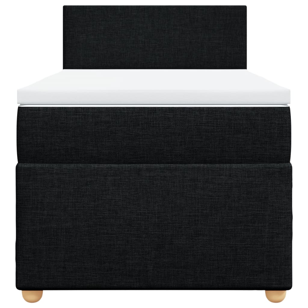 Giroletto a Molle con Materasso Nero 100x200 cm in Tessuto 3288886