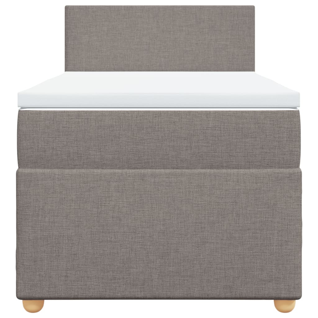 vidaXL Giroletto a Molle con Materasso Tortora 100x200 cm in Tessuto