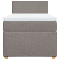 vidaXL Giroletto a Molle con Materasso Tortora 100x200 cm in Tessuto