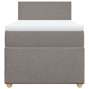 vidaXL Giroletto a Molle con Materasso Tortora 100x200 cm in Tessuto