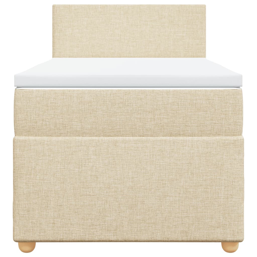 Giroletto a Molle con Materasso Crema 100x200 cm in Tessuto 3288889