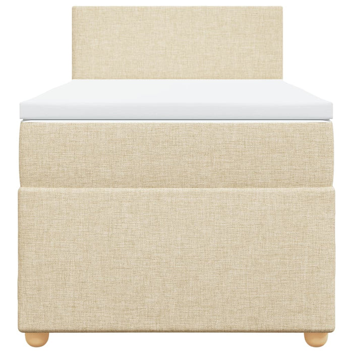 Giroletto a Molle con Materasso Crema 100x200 cm in Tessuto 3288889