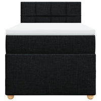 Giroletto a Molle con Materasso Nero 100x200 cm in Tessuto