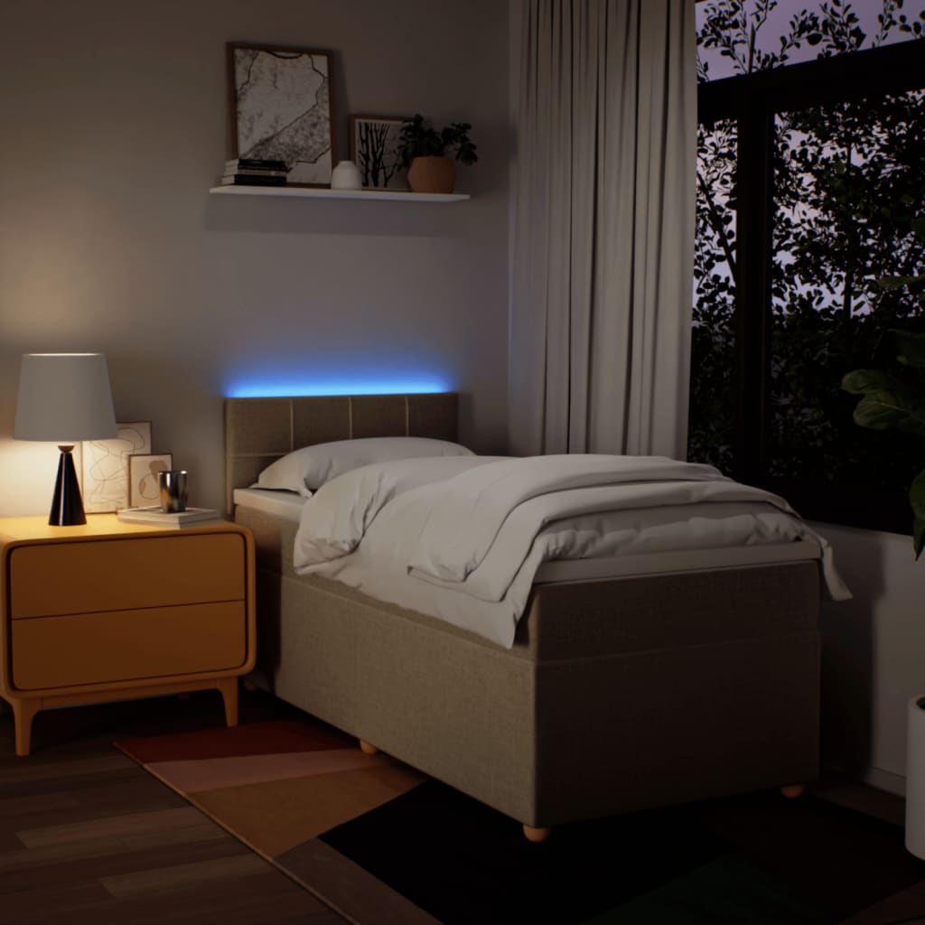 Giroletto a Molle con Materasso Crema 100x200 cm in Tessuto 3288896