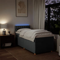 Giroletto a Molle con Materasso Grigio Scuro 100x200 cm Tessuto