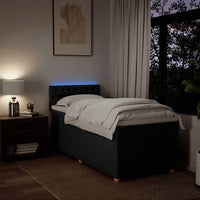 Giroletto a Molle con Materasso Nero 100x200 cm in Tessuto