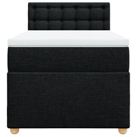 vidaXL Giroletto a Molle con Materasso Nero 100x200 cm in Tessuto