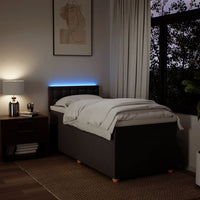 Giroletto a Molle con Materasso Marrone Scuro 100x200cm Tessuto