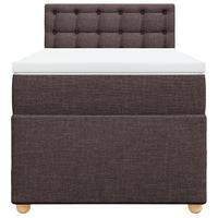 Giroletto a Molle con Materasso Marrone Scuro 100x200cm Tessuto