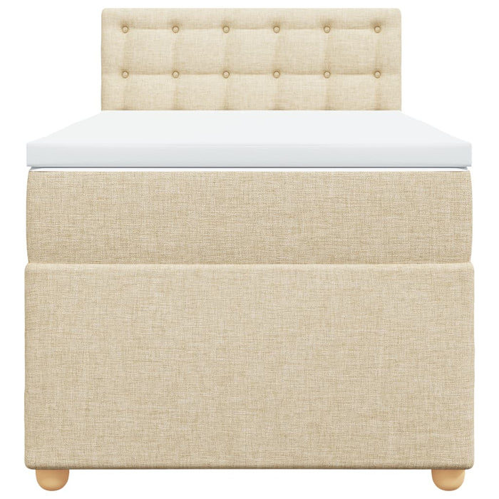 vidaXL Giroletto a Molle con Materasso Crema 100x200 cm in Tessuto