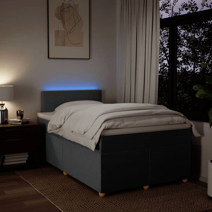 vidaXL Giroletto a Molle con Materasso Grigio Scuro 120x190cm Tessuto