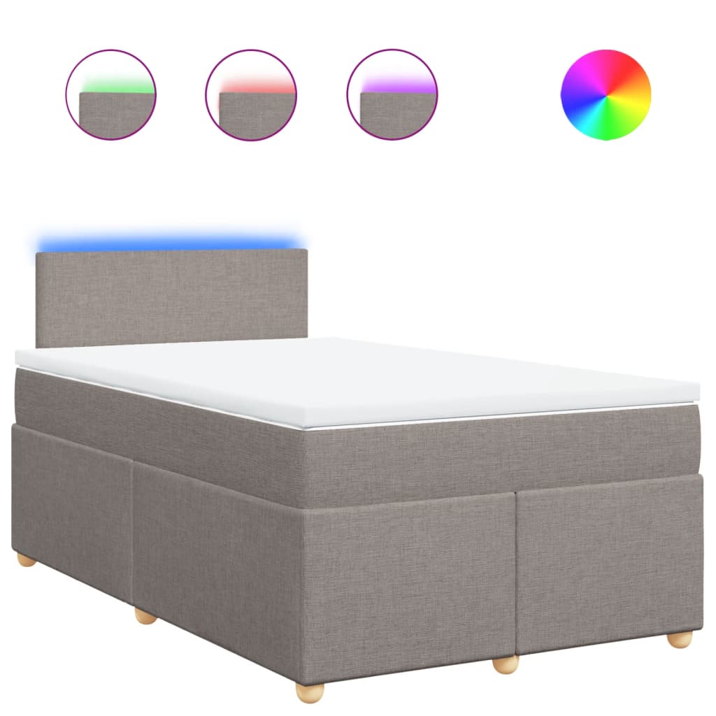 Giroletto a Molle con Materasso Tortora 120x190 cm in Tessuto