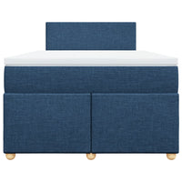 vidaXL Giroletto a Molle con Materasso Blu 120x190 cm in Tessuto