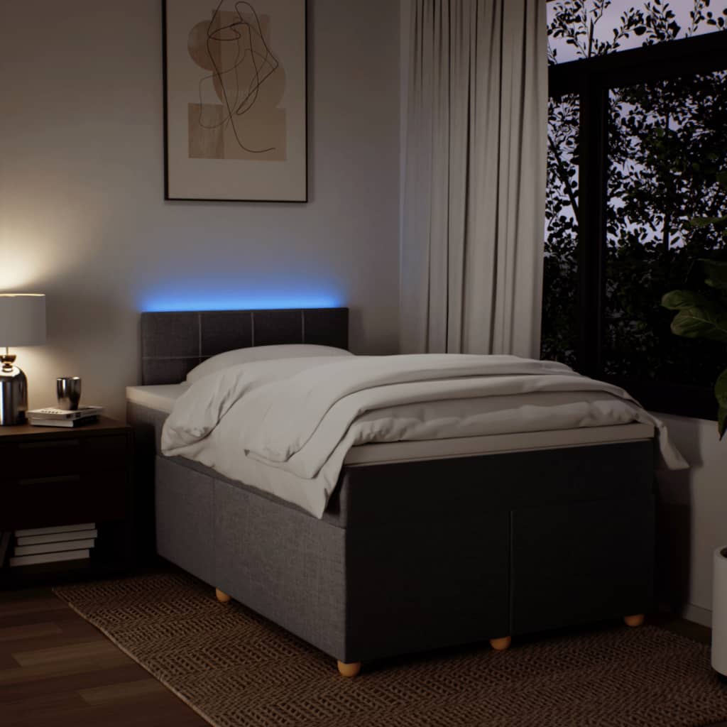 Giroletto a Molle con Materasso Tortora 120x190 cm in Tessuto