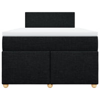 Giroletto a Molle con Materasso Nero 120x200 cm in Tessuto