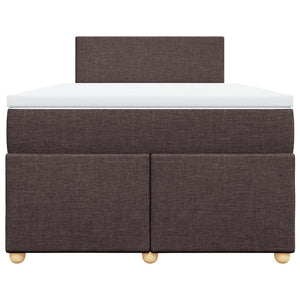 Giroletto a Molle con Materasso Marrone Scuro 120x200cm Tessuto