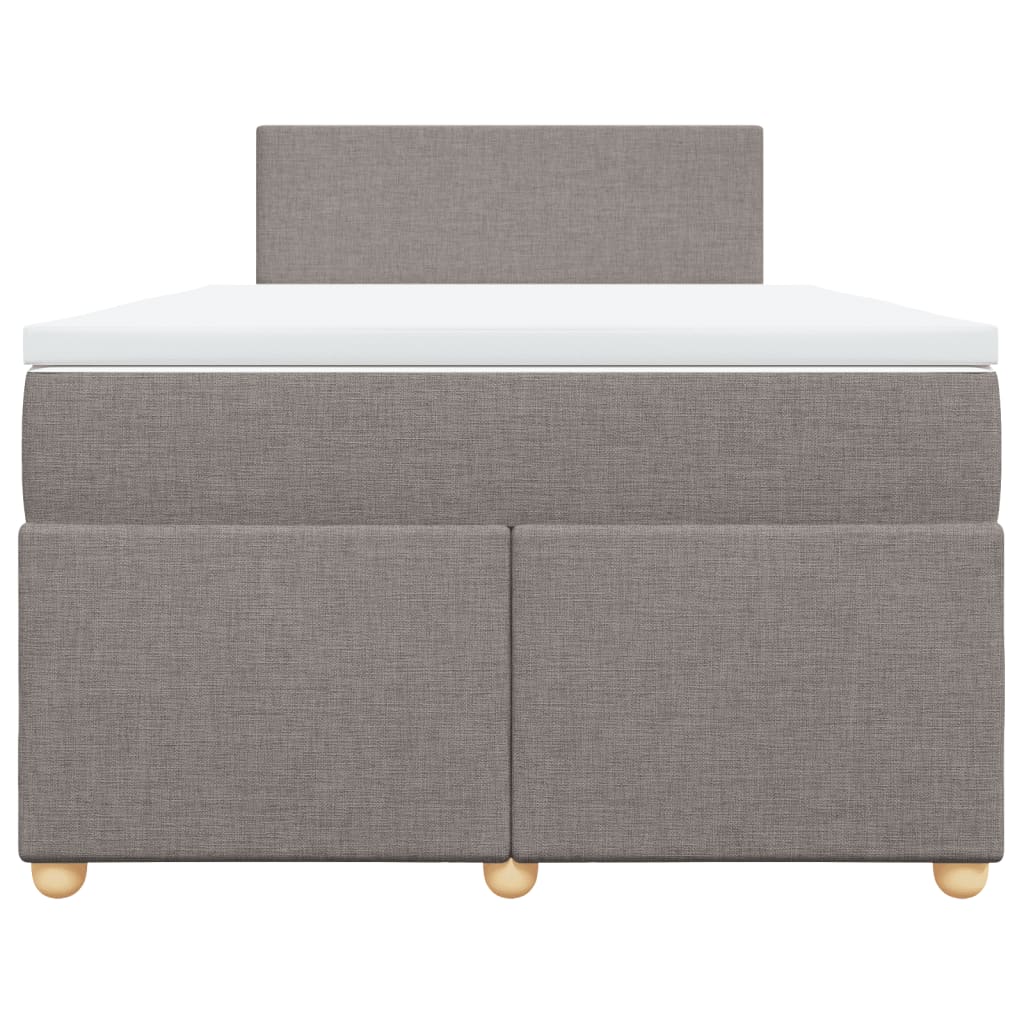 vidaXL Giroletto a Molle con Materasso Tortora 120x200 cm in Tessuto