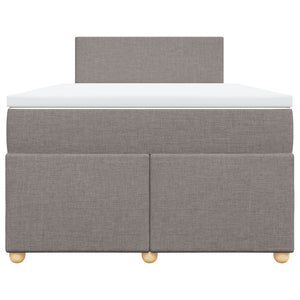 vidaXL Giroletto a Molle con Materasso Tortora 120x200 cm in Tessuto