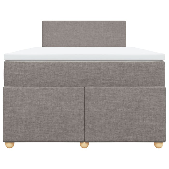 vidaXL Giroletto a Molle con Materasso Tortora 120x200 cm in Tessuto