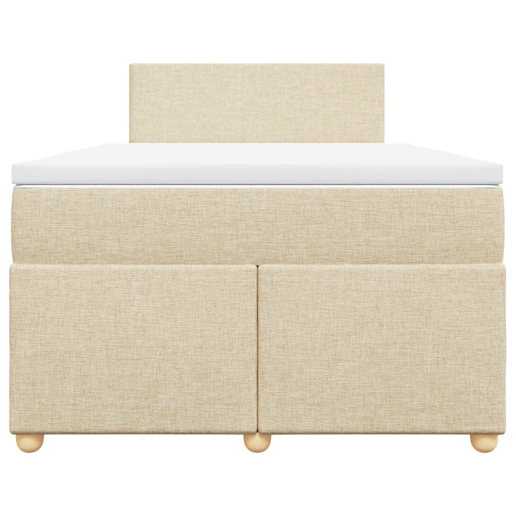 vidaXL Giroletto a Molle con Materasso Crema 120x200 cm in Tessuto