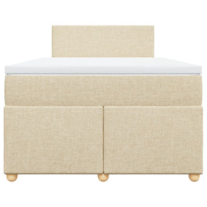 vidaXL Giroletto a Molle con Materasso Crema 120x200 cm in Tessuto